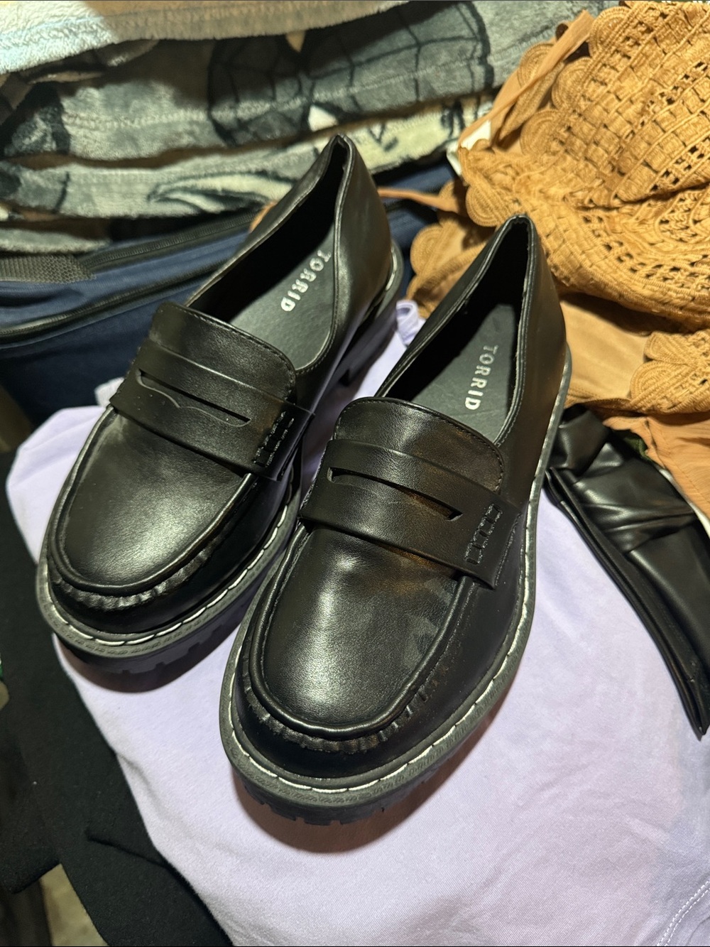 torrid Black Chunky Platform Penny Loafers